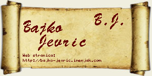 Bajko Jevrić vizit kartica